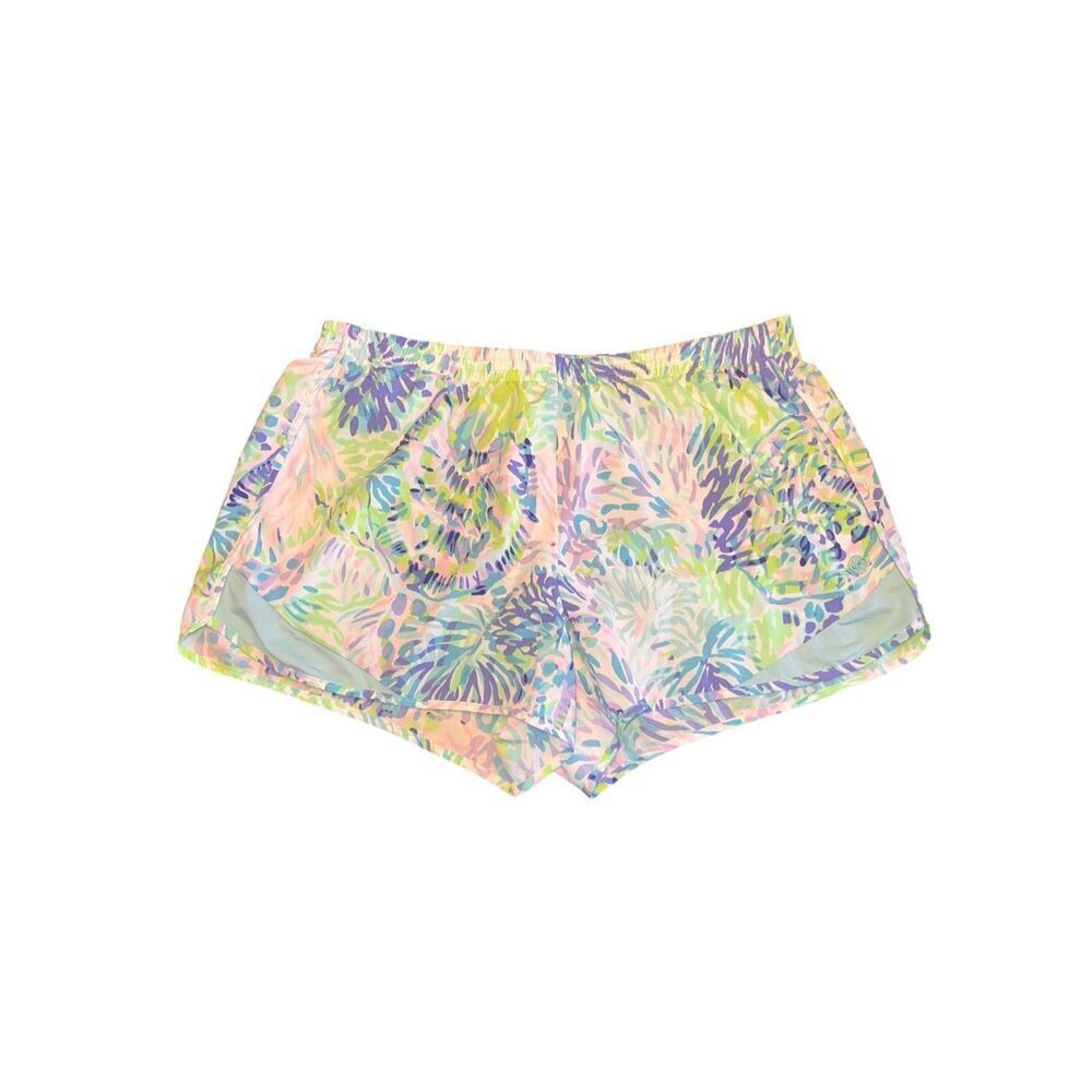 Lilly Pulitzer Luxeletic golf Large athletic Shorts mermaid multicolor blue pink